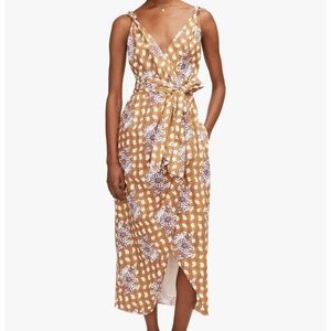 Rebecca Taylor Tan and White Checkered Midi Dress